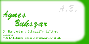 agnes bukszar business card